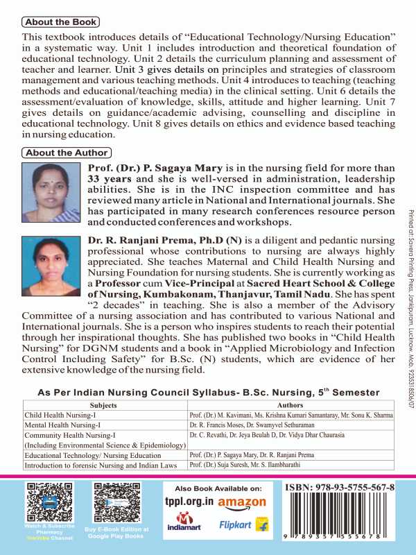EDUCATIONAL TECHNOLOGY / NURSING EDUCATION B.Sc Nursing 5th Sem