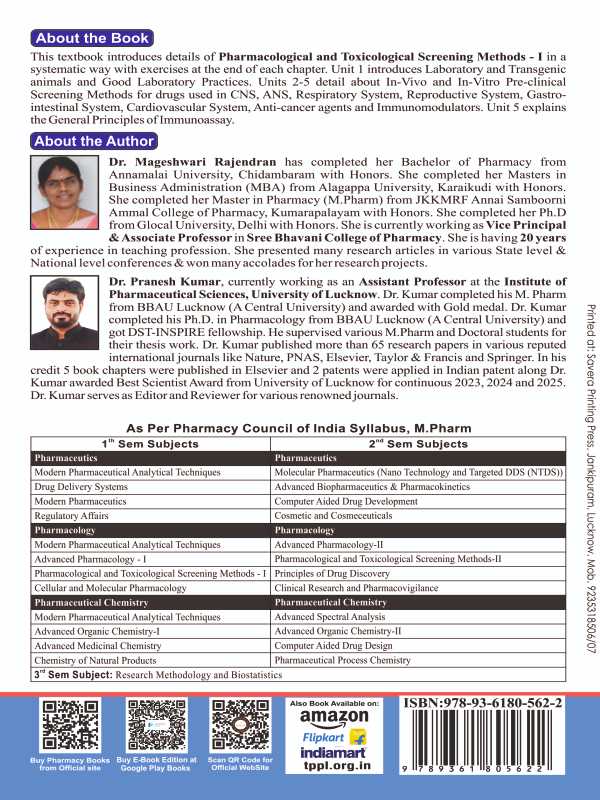 Pharmacological and Toxicological Screening Methods- 1