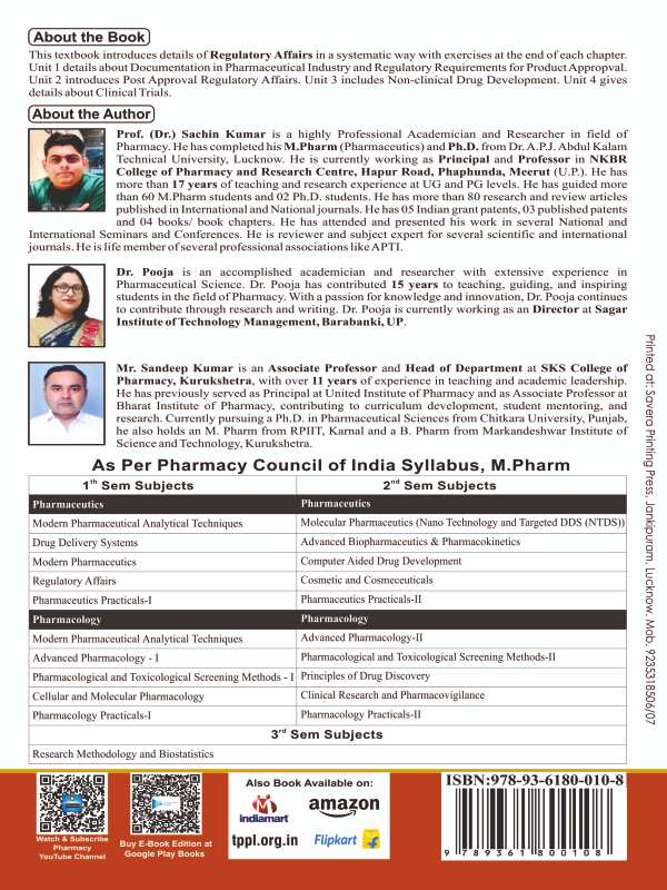 Regulatiory Affairs | M.Pharm | First Semester