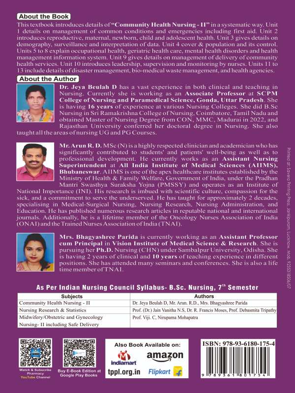 COMMUNITY HELTH NURSING -II  Seventh Sem