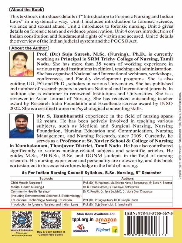 Introduction to Forensic Nursing And Indian Laws Book B.Sc Nursing 5th Sem