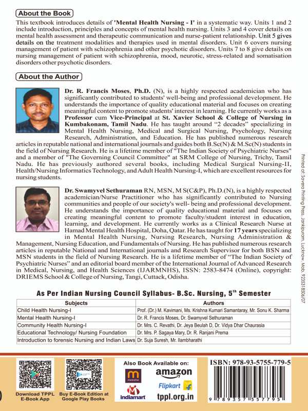 MENTAL HEALTH NURSING-I Book B.Sc Nursing 5th Semester