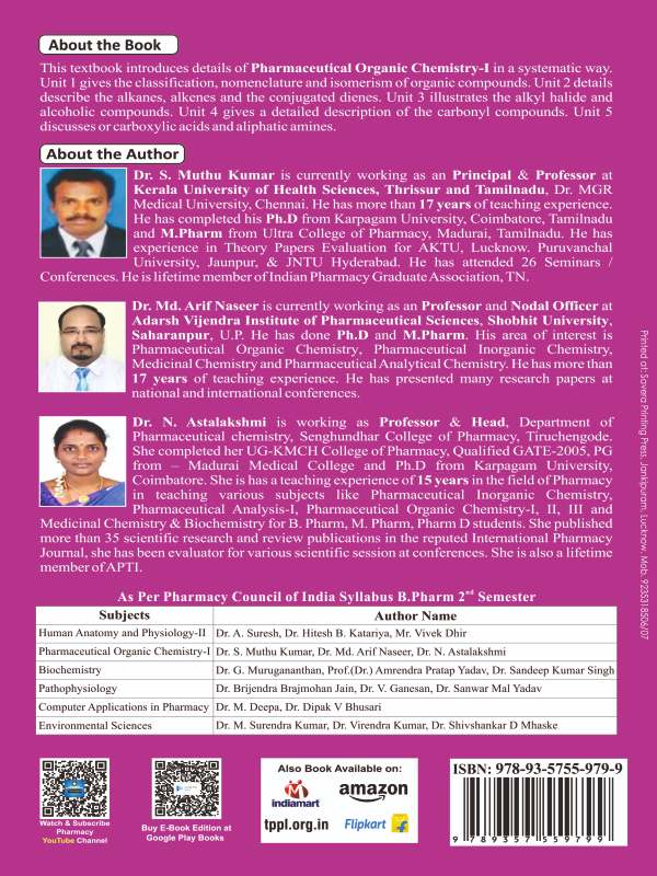 Pharmaceutical Organic Chemistry-I Book B.Pharm 2nd Semester