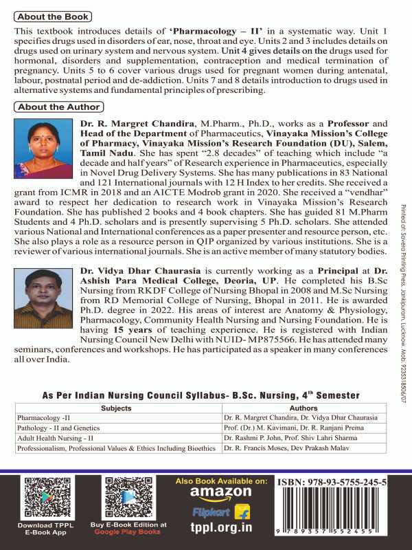 Pharmacology- II Book B.Sc Nursing 4th Semester